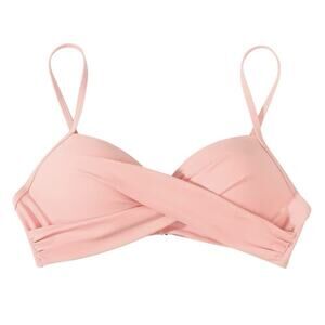 NWT Suuksess sz L Bikini Top Pushup Padded Blue Pink Swimsuit Top